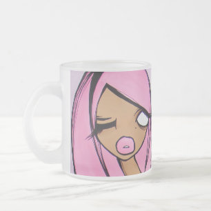 Caneca De Café Vidro Jateado "Caneca do fosco de sexta-feira cor-de-rosa"