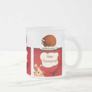 Caneca De Café Vidro Jateado Caneca do vidro de fosco da acção de graças