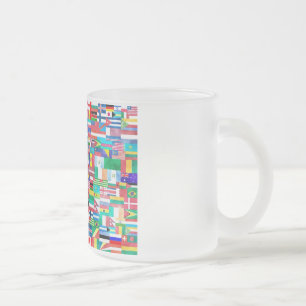 Caneca De Café Vidro Jateado Caneca do vidro de fosco da colagem da bandeira