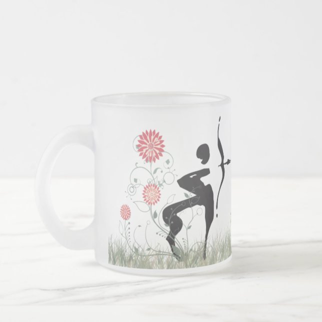 Caneca De Café Vidro Jateado Caneca do vidro de fosco de Saggitarius (Esquerda)