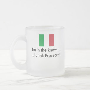 Caneca De Café Vidro Jateado Caneca: Eu bebo Prosecco