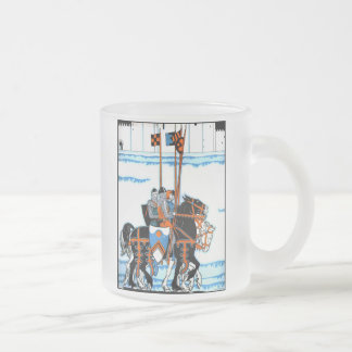 Caneca De Café Vidro Jateado Caneca medieval do vidro de fosco dos cavaleiros