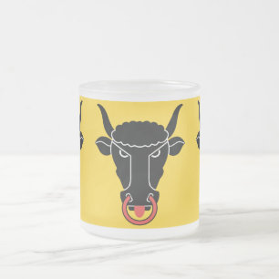 Caneca De Café Vidro Jateado Caneca pequena de vidro fosco com a bandeira de Ur