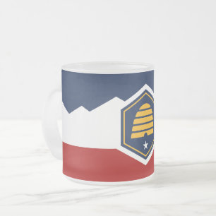 Caneca De Café Vidro Jateado Caneca pequena de vidro fosco com a bandeira de Ut