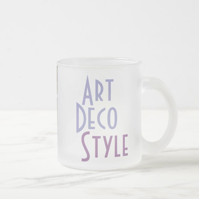 Caneca De Café Vidro Jateado Caneta ART DECO (fosco de vidro) (Direita)