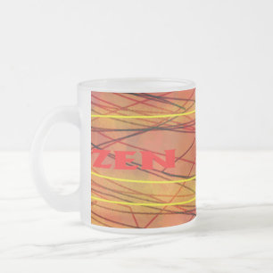 Caneca De Café Vidro Jateado Caneta fosco de fio vermelho Zen