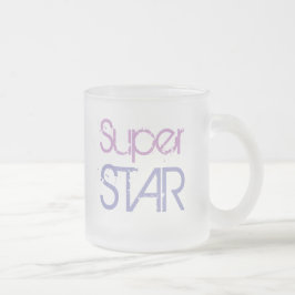 Caneca De Café Vidro Jateado Caneta SUPER STAR (fosco de vidro)
