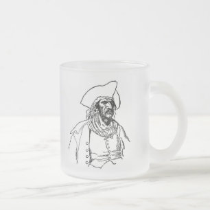 Caneca De Café Vidro Jateado Capitã Pirata Mug