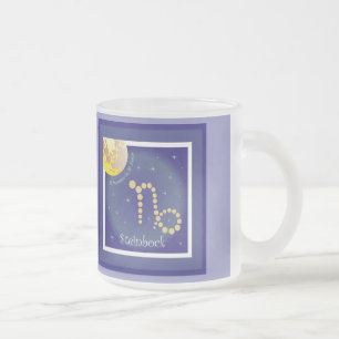 Caneca De Café Vidro Jateado Capricórnio 22. dezembro até 20 janeiro taça