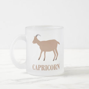 Caneca De Café Vidro Jateado Capricórnio Signo do Zodíaco Cabra