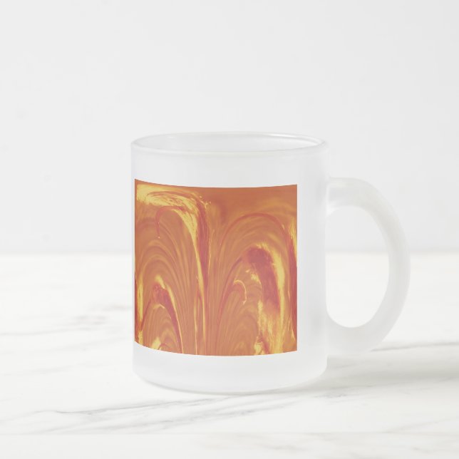 Caneca De Café Vidro Jateado Cápsula de Abstrato de vidro - Laranja (Direita)