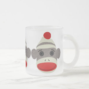 Caneca De Café Vidro Jateado Cara do macaco da peúga