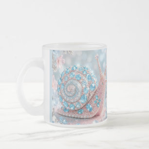 Caneca De Café Vidro Jateado Caracol Joia Brilhante