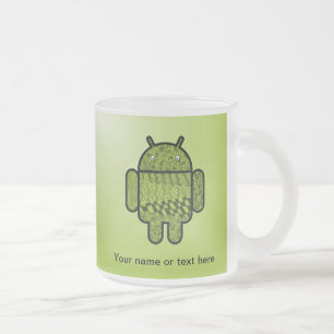 Caneca De Café Vidro Jateado Caractere Paisley para o robô Android™