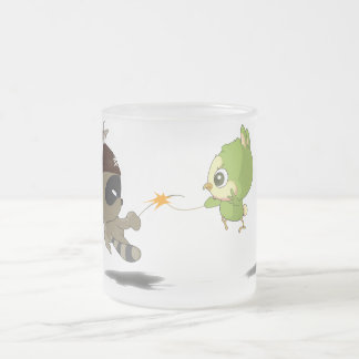 Caneca De Café Vidro Jateado Caráter engraçado do Anime dos desenhos animados