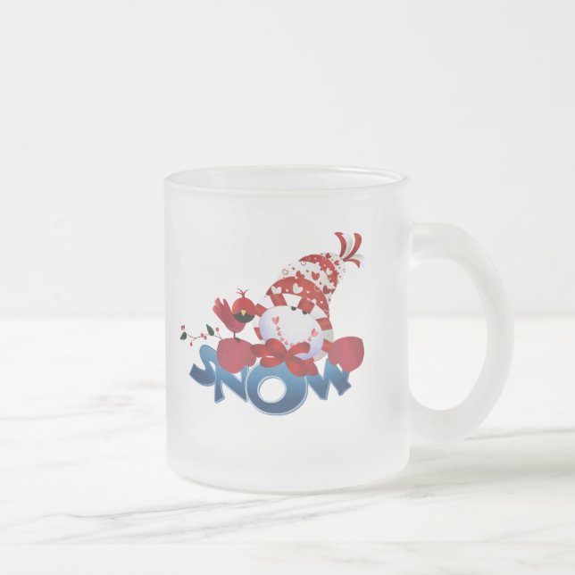 Caneca De Café Vidro Jateado Cardeal e homem da NEVE (Direita)