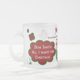 Caneca De Café Vidro Jateado Caro Papai noel Fosco Mug - Personalizar Nome/Mens
