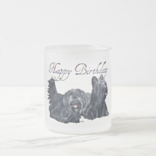 Caneca De Café Vidro Jateado Cartões de Aniversário de Skye Terrier