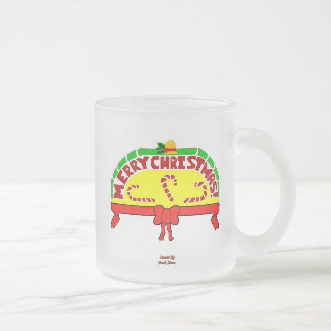 Caneca De Café Vidro Jateado Cartões de natal Tampão de vidro de Fosco pequeno (Direita)