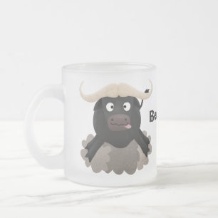 Caneca De Café Vidro Jateado Cartografia de búfalo com água corrente