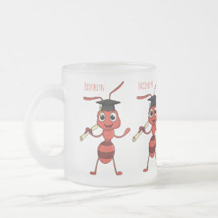 Caneca De Café Vidro Jateado Cartografia de formiga vermelha e bonita