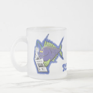 Caneca De Café Vidro Jateado Cartografia de peixe-anjo