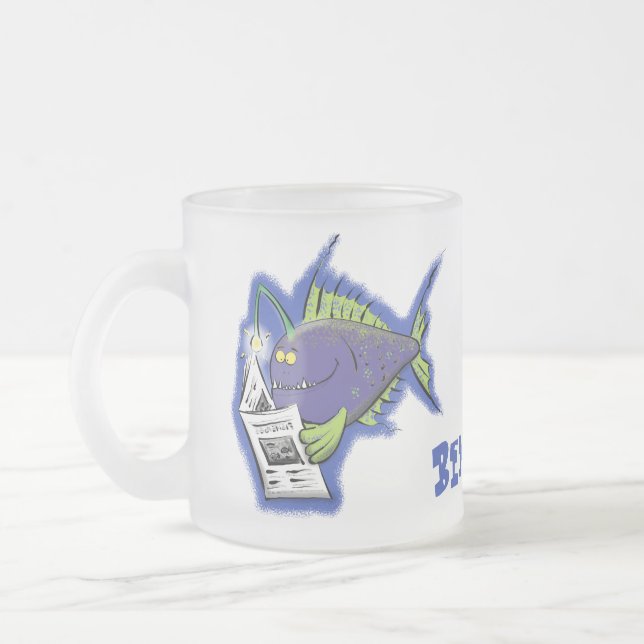 Caneca De Café Vidro Jateado Cartografia de peixe-anjo (Esquerda)