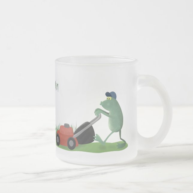 Caneca De Café Vidro Jateado Cartografia de relva verde-sapo engraçada (Direita)