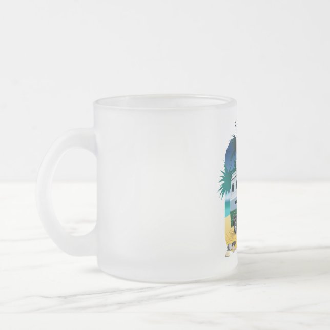 Caneca De Café Vidro Jateado Cartoon Camper (Esquerda)