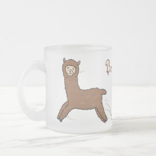 Caneca De Café Vidro Jateado Cartoon castanho-branco e bonito