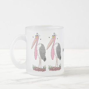 Caneca De Café Vidro Jateado Cartoon engraçado marabou