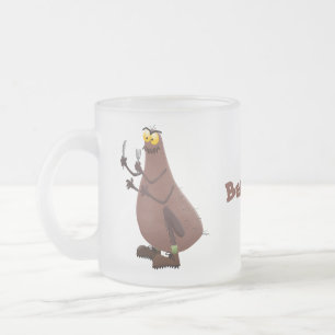 Caneca De Café Vidro Jateado Cartoon feio e faminto