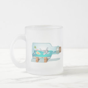 Caneca De Café Vidro Jateado Cartoon Garrafa de Souvenir
