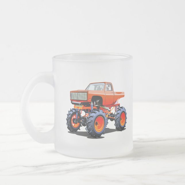 Caneca De Café Vidro Jateado Cartoon monster truck (Esquerda)