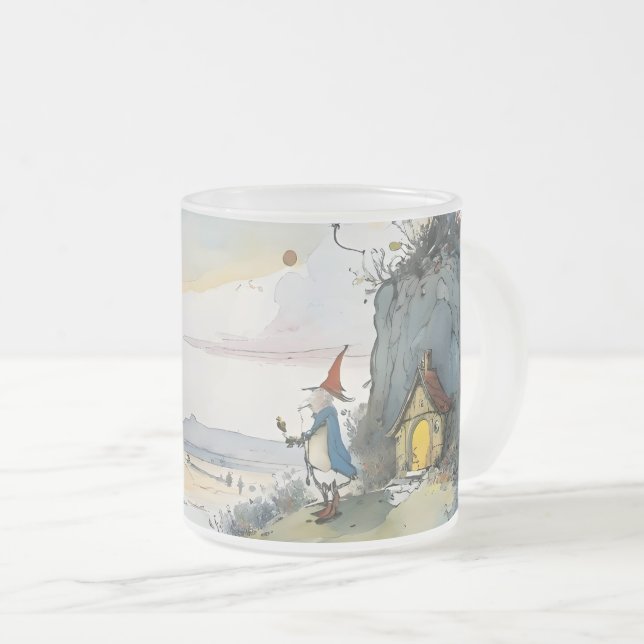 Caneca De Café Vidro Jateado Cartoon wizard dreamscape (Frente Esquerda)