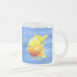 Caneca De Café Vidro Jateado Casal de Peixe Dourado