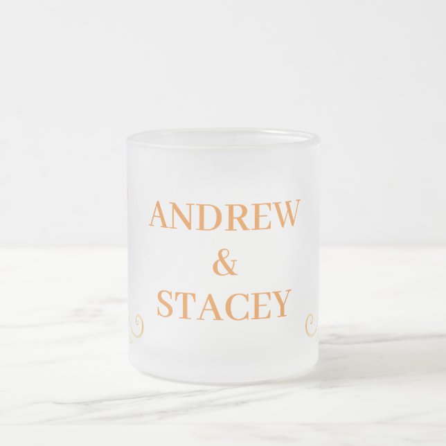 Caneca De Café Vidro Jateado Casamento outono Andrew & Stacey Coffee Mug (Centro)