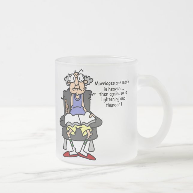 Caneca De Café Vidro Jateado Casamento, Relâmpago, Humor Trovão (Direita)