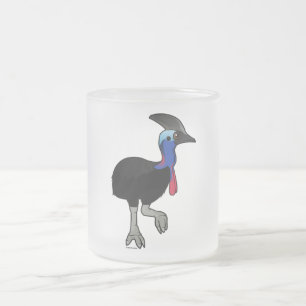 Caneca De Café Vidro Jateado Cassowary do sul