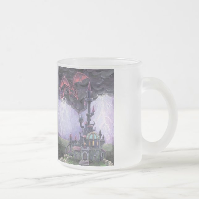 Caneca De Café Vidro Jateado Castelo Dragon (Direita)