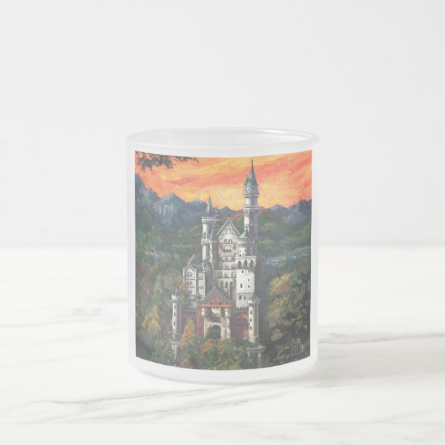 Caneca De Café Vidro Jateado Castelo Schloss Neuschwanstein (Centro)