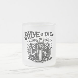 Caneca De Café Vidro Jateado cavalgar ou morrer lenda americana