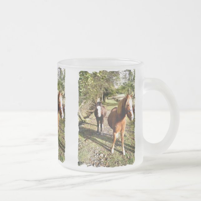 CANECA DE CAFÉ VIDRO JATEADO CAVALOS (Direita)