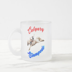 Caneca De Café Vidro Jateado Cavalos Calgary Canada Cavaleiros julho Cavaleiros