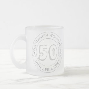Caneca De Café Vidro Jateado Celebração comemorativa de aniversário personal