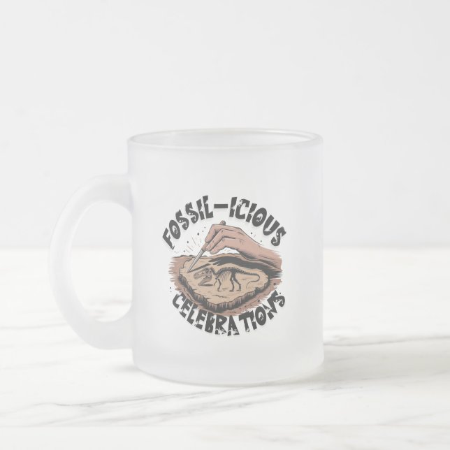 Caneca De Café Vidro Jateado Celebrações Fósseis (Esquerda)