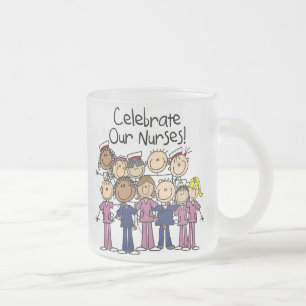 Caneca De Café Vidro Jateado Celebrar Nossas Enfermeiras