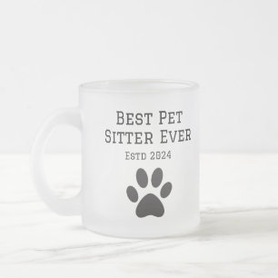 Caneca De Café Vidro Jateado Celebrar Pet Cuidadores da Tipografia Moderna