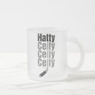 Caneca De Café Vidro Jateado Celly Celly Celly (Hockey) Vidro Fosco Café Mu