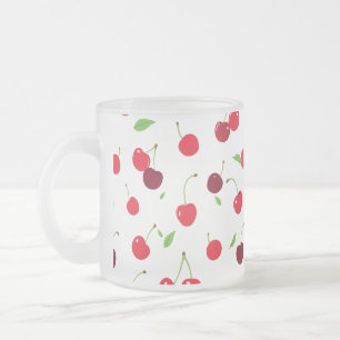 Caneca De Café Vidro Jateado Cereja 4